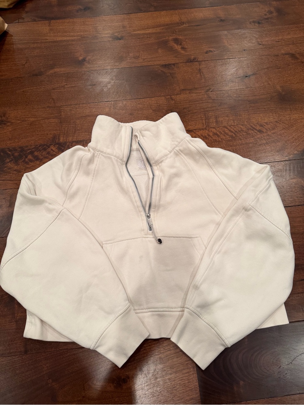 Lululemon Scuba Oversized Funnel Neck Half-Zip - White Opal - Picture 2 of 6